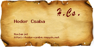 Hodor Csaba névjegykártya