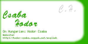 csaba hodor business card